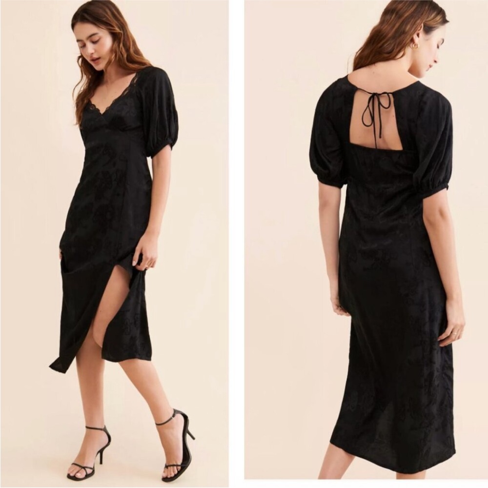 Salt Water Luxe Elegant Black Midi Dress